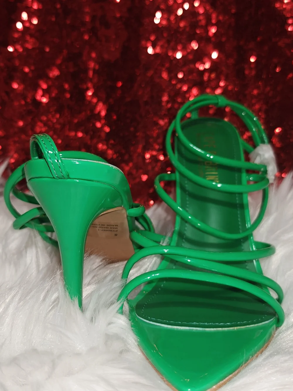 Cape Robbin Green Strappy Pointed-Toe Women's Heels